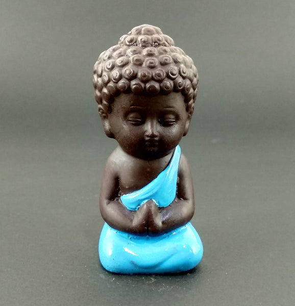 Miniature Buddha For Fairy Garden: Brown-Blue – Deczo