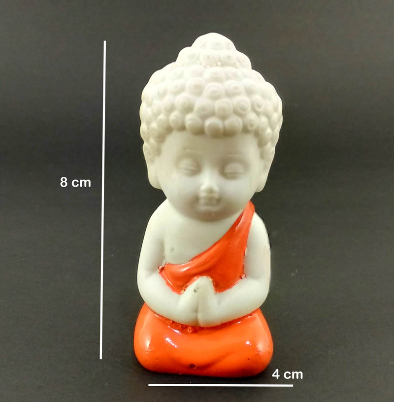 Set of 4 Pieces Miniature Buddha: Green, Blue, Orange & Golden - Deczo