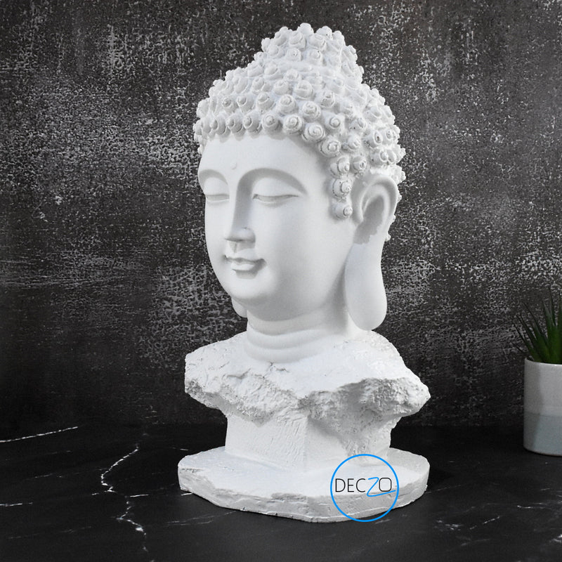 The Amoghasiddhi Buddha Head Statue - Large (White)